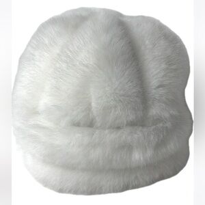 Silk and Sable Satin Lined Faux Fur Hat segment royal crown design double brim